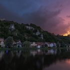 Gewitter trifft auf Sonnenuntergang