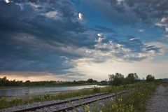 Gewitter über der Rheinmündung