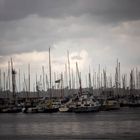 Gewitter über der See in Stralsund