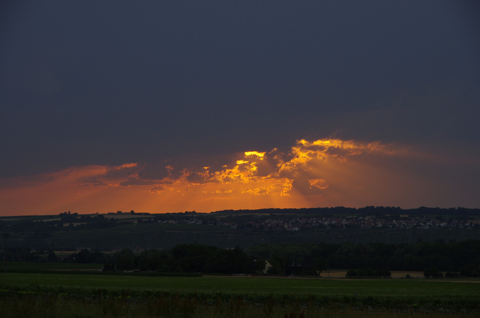 Gewitterfront gestern abend über Ingersheim