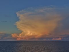 Gewitterwolke im Sonnenuntergang