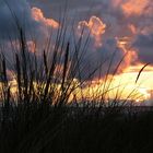 Gewitterwolken beim Sonnenuntergang