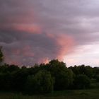 Gewitterwolken im Abendrot