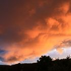 Gewitterwolken im Abendrot