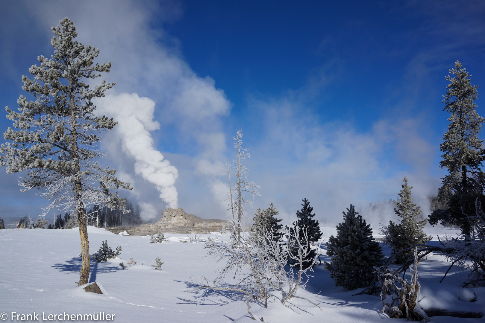 Geysir in der Kälte