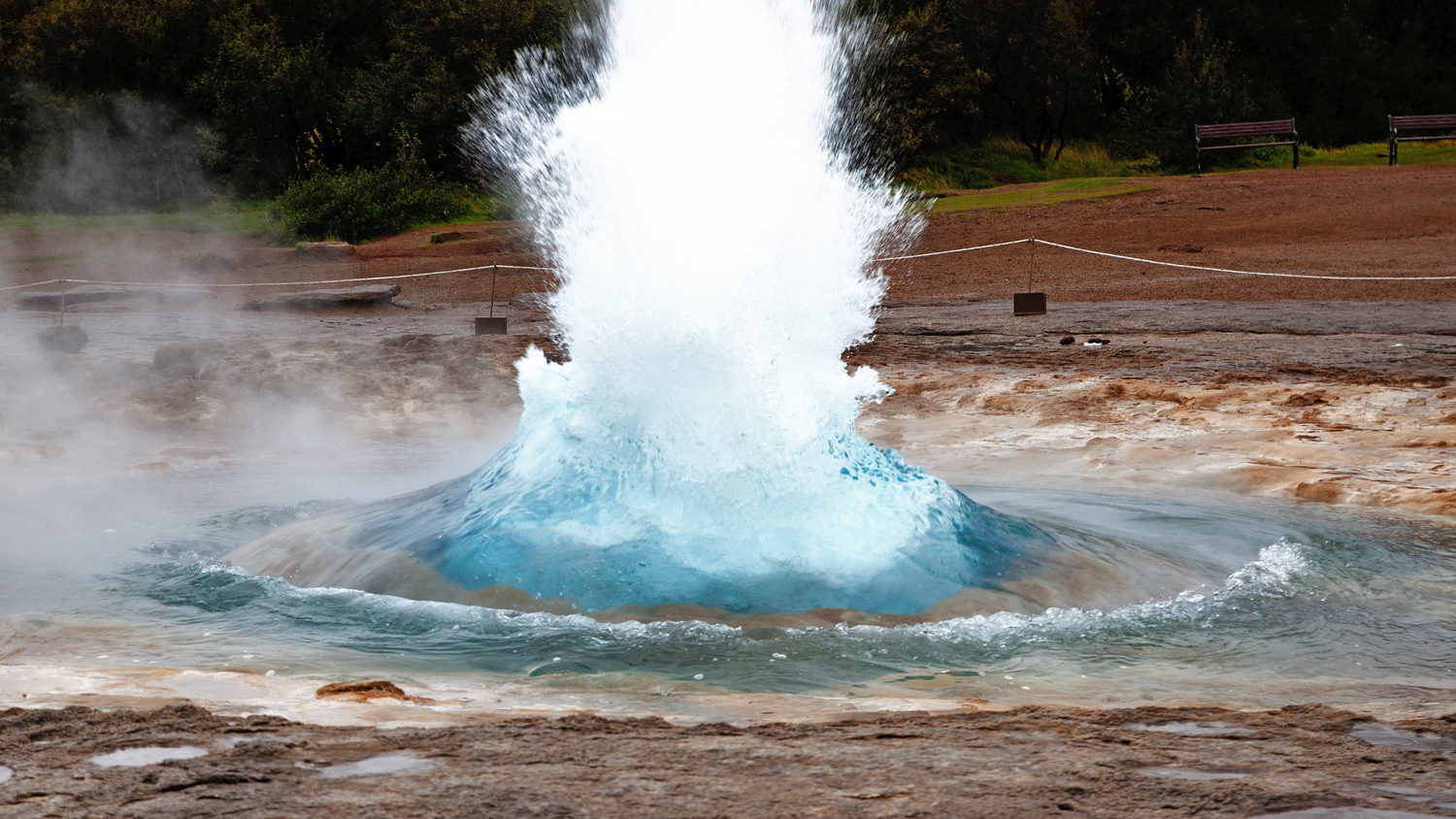 Geysir Strokkur morgens um 8