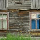 gezeichnete Fassade in Holz