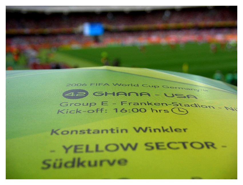 Ghana - USA - Ticket im Stadion