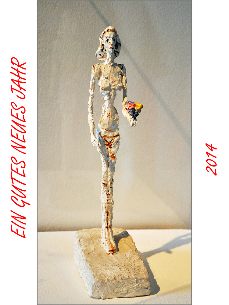 Giacometti in der Fondation Maeght - Femme debout au bouquet de fleurs - Frau mit Blumenstrauß