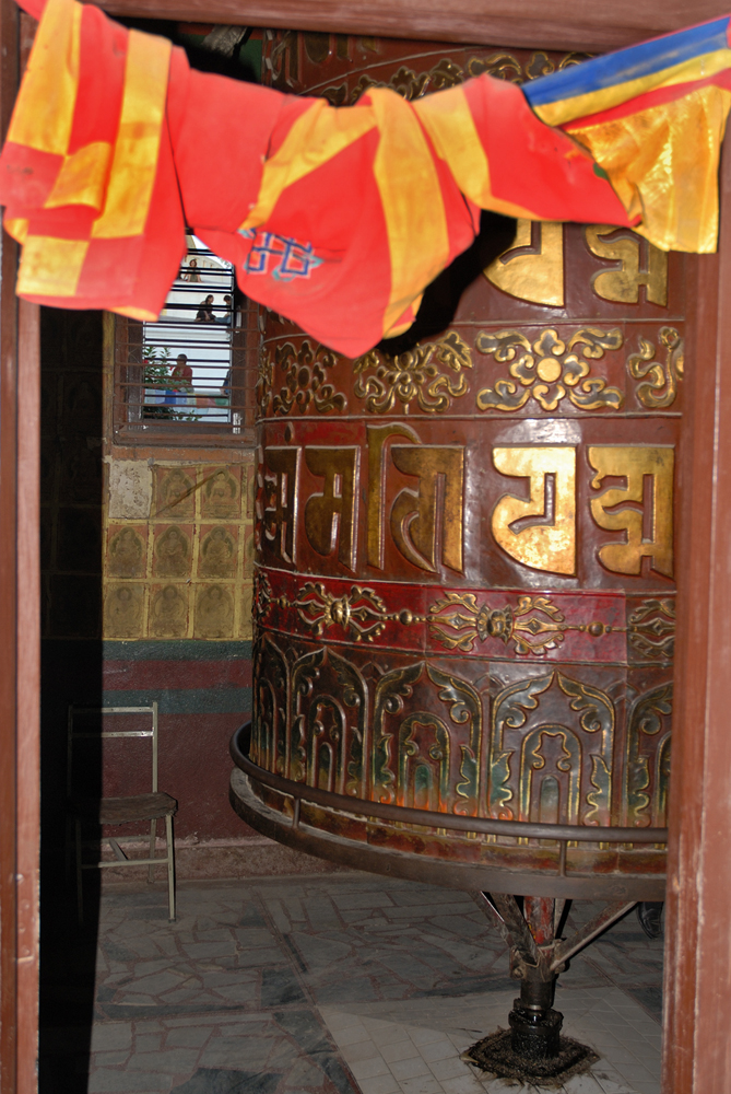 Giant prayer wheel doesn't stop running