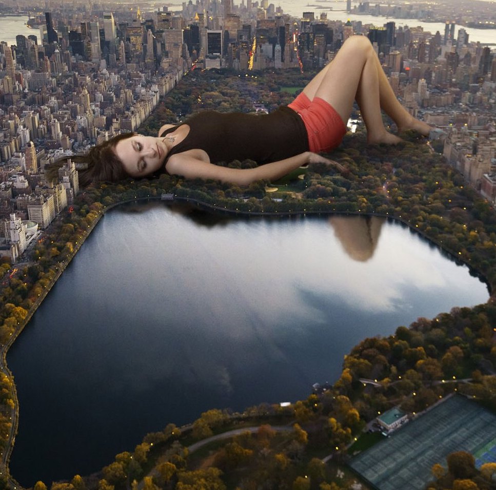 Giantess Tady taking a nap in Central Park