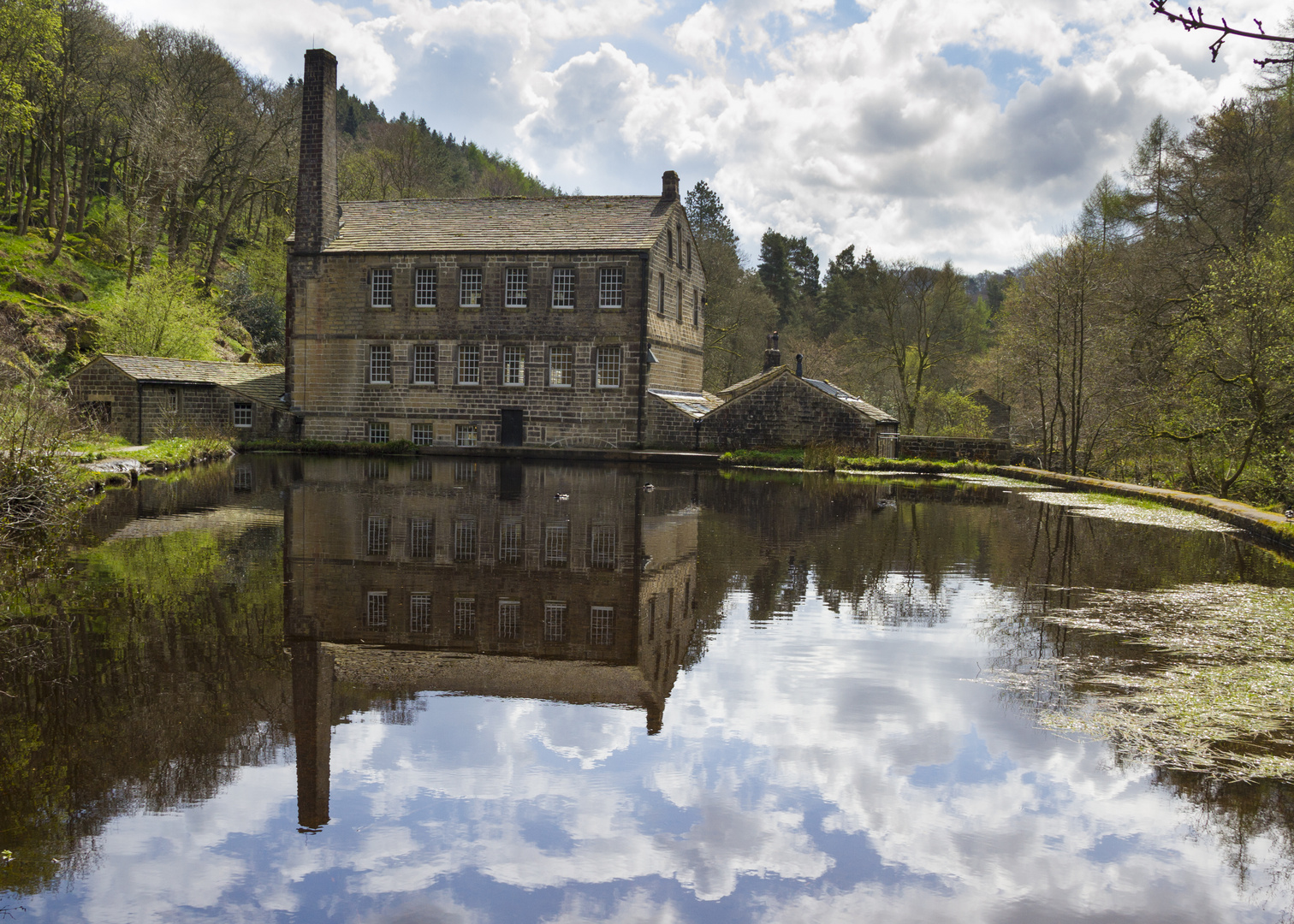 Gibson Mill in Hardcastle Crags nature park, Hebden Bridge,