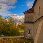 Gibt´s auch in Farbe: Burg und Kirche