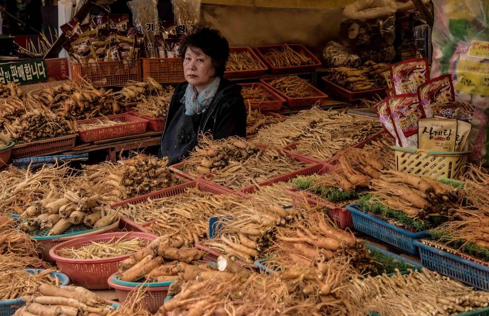 Ginseng auf einem Markt Seoul