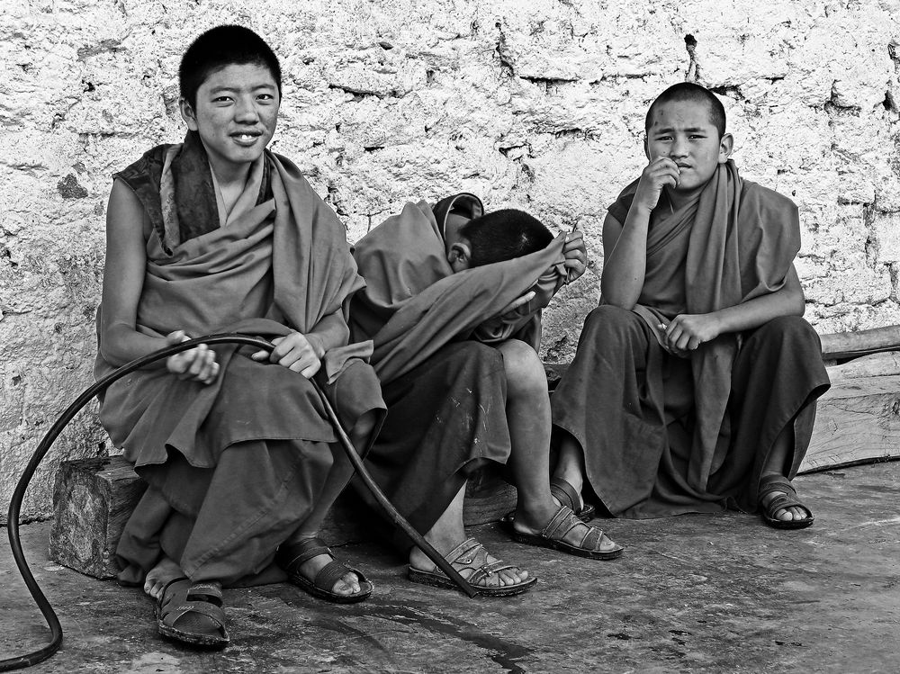 Giovani monaci buddhisti,Trongsa, Bhutan