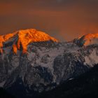 Gipfelglühen im letzten Winterlicht