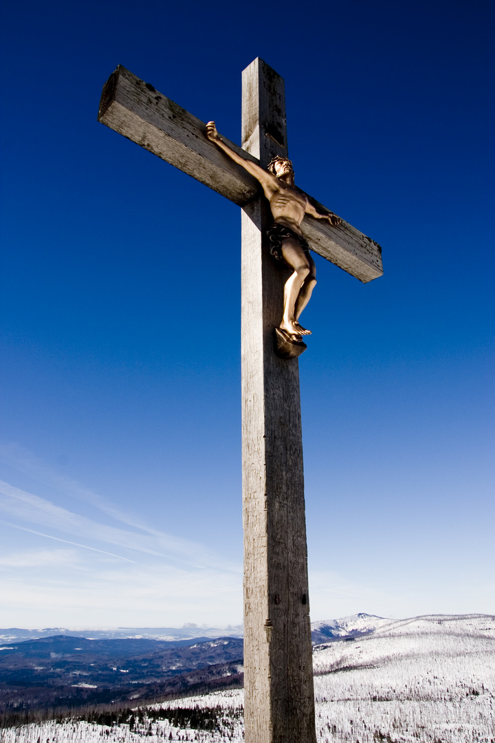 Gipfelkreuz am Lusen Bayr. Wald