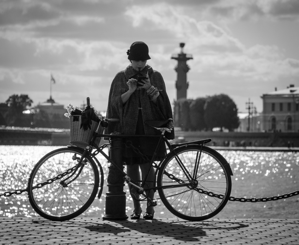 Girl and bike