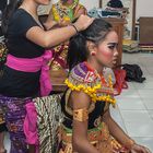 Girl gets dressed for her performance