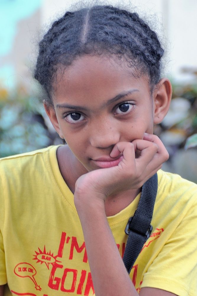 Girl in a park in Santiago de Cuba