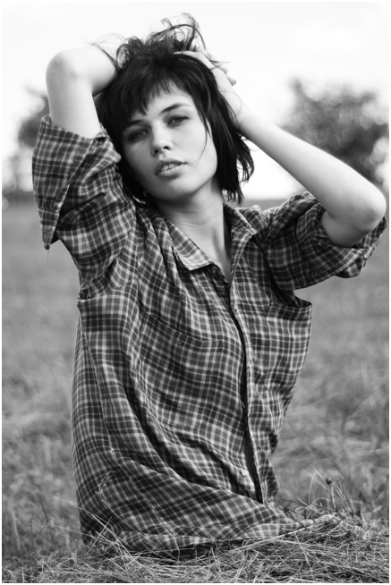 girl in hay