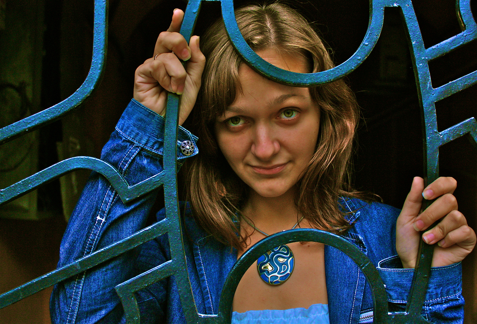 Girl in Jeans Jacket.