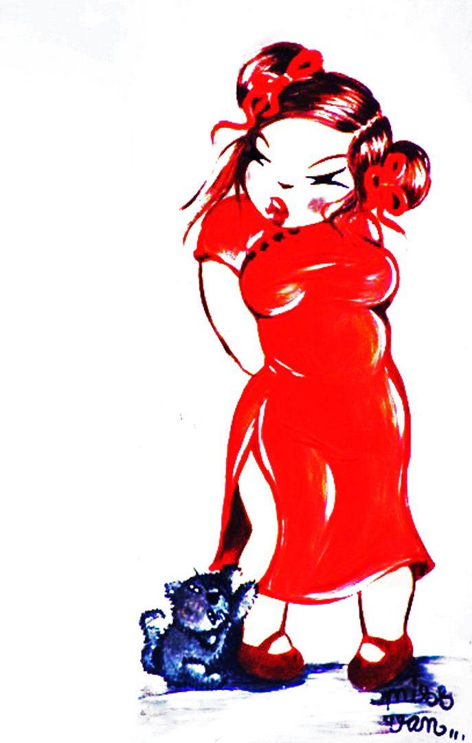 Girl in the red dress...