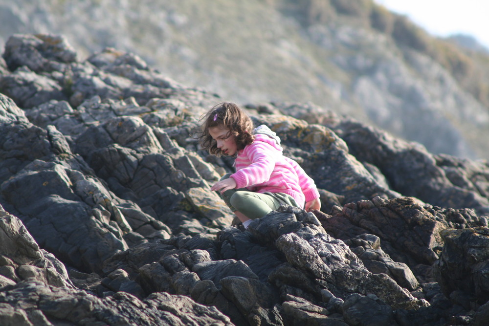 girl on rocks