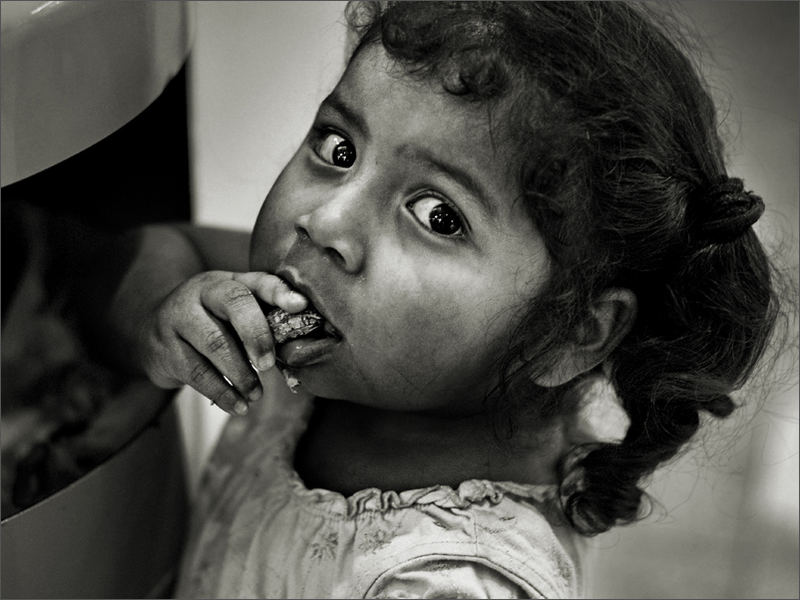 Girl with a peanut