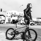 Girl with BMX at Venice Beach