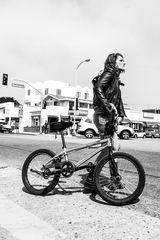 Girl with BMX at Venice Beach