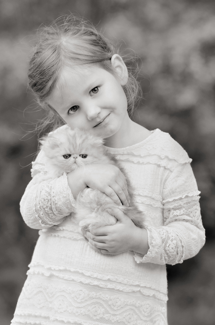 Girl with cat