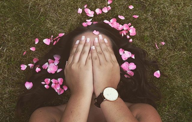 Girl with flowers