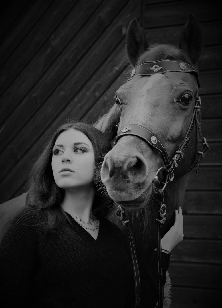 Girl with her horse