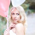 Girl with pink balloons II