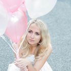 Girl with pink balloons III