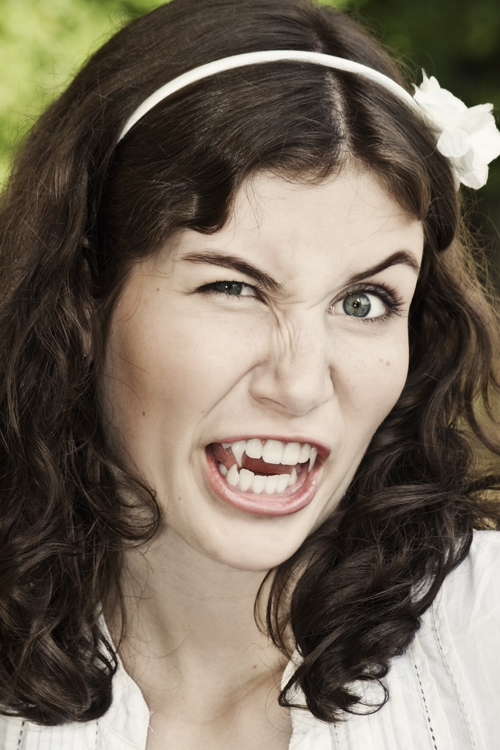 Girl with spiky teeth