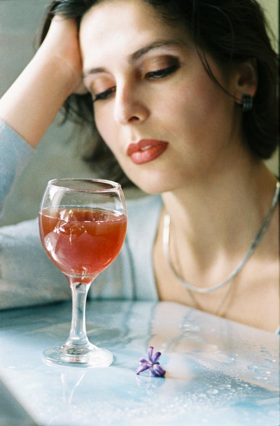 Girl with wine