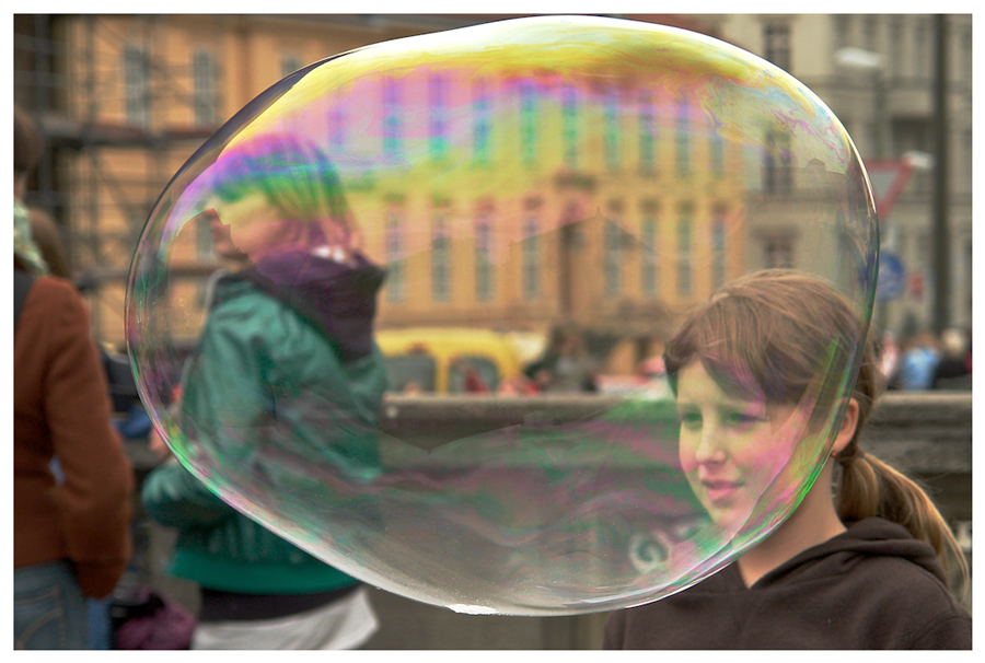 Girls in bubble