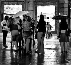 girls in the rain