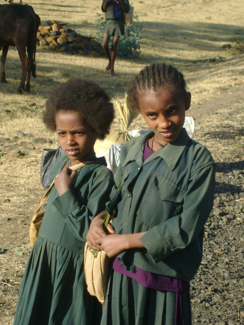 Girls on the way to school