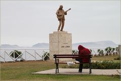 Gitarrist Lennon Denkmal ... Musik in Peru-1980K