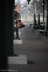 Gitta auf dem Bahnhof Heringsdorf 3