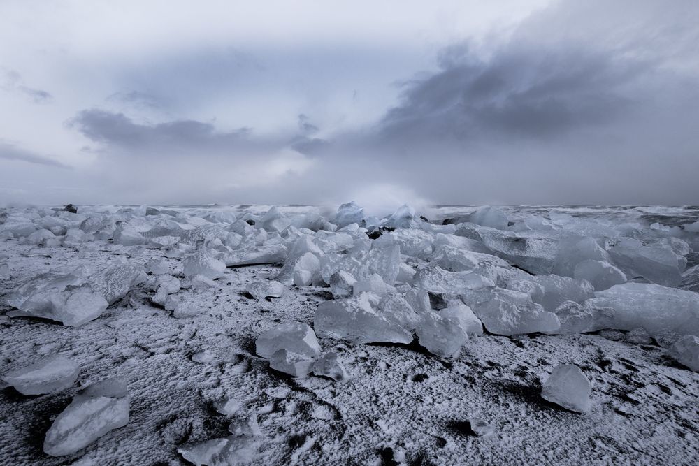 glacial ice on diamond beach