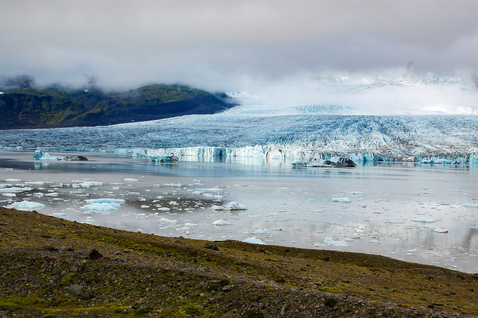 Glacier in the mist iceland