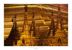 Glänzendes Gold in der Shwedagon Pagode von Yangon, Myanmar/Burma 2012