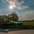 Glas Arche in der Abendsonne - Landesgartenschau 2019 Frankenberg (1)