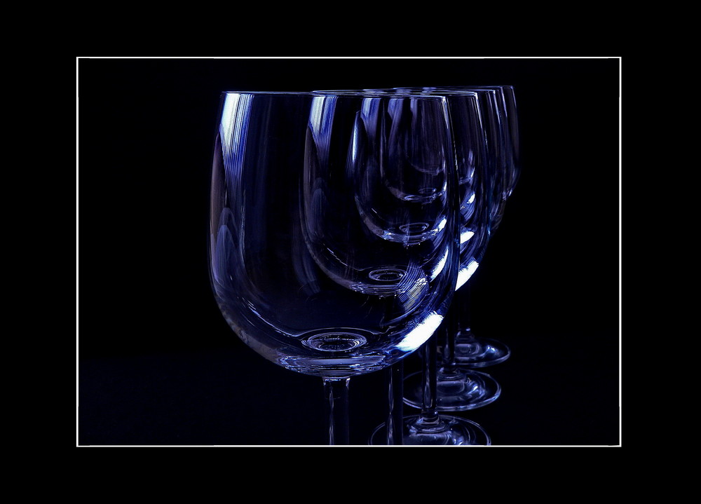 Glas in blau