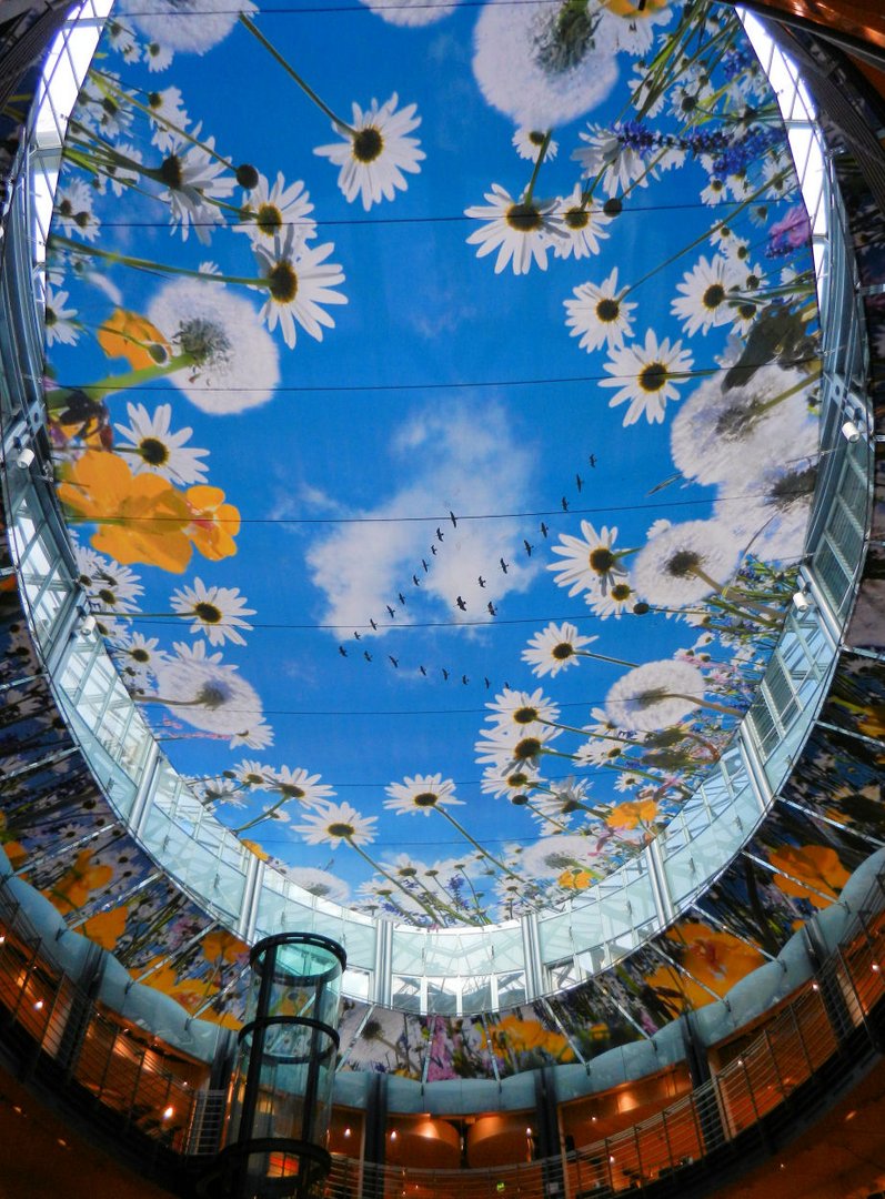 Glasdach in einem Kölner Warenhaus