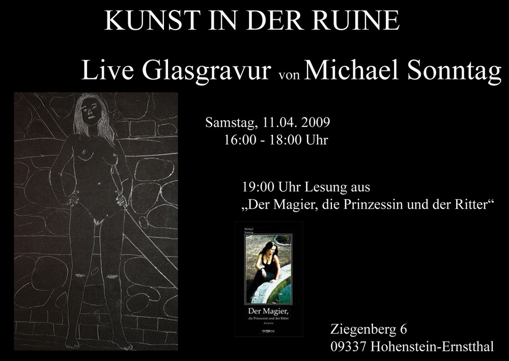 Glasgravur live und Lesung